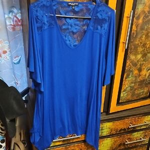 Cable & Gauge Royal Blue Lace Shirt